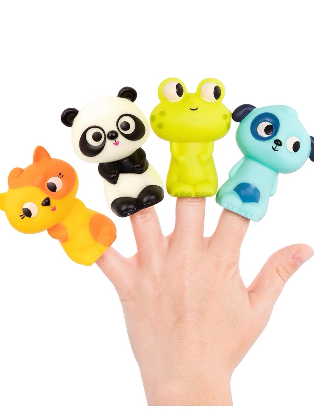Cute Animal Finger Puppets Set – Yellow, White, Green, Blue NWT